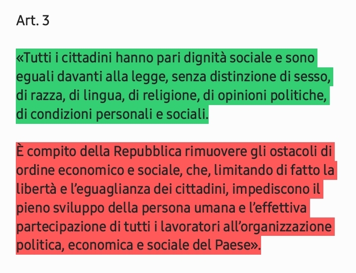 L’essenza della Repubblica antifascista: la lotta alle diseguaglianze (Art. 3)