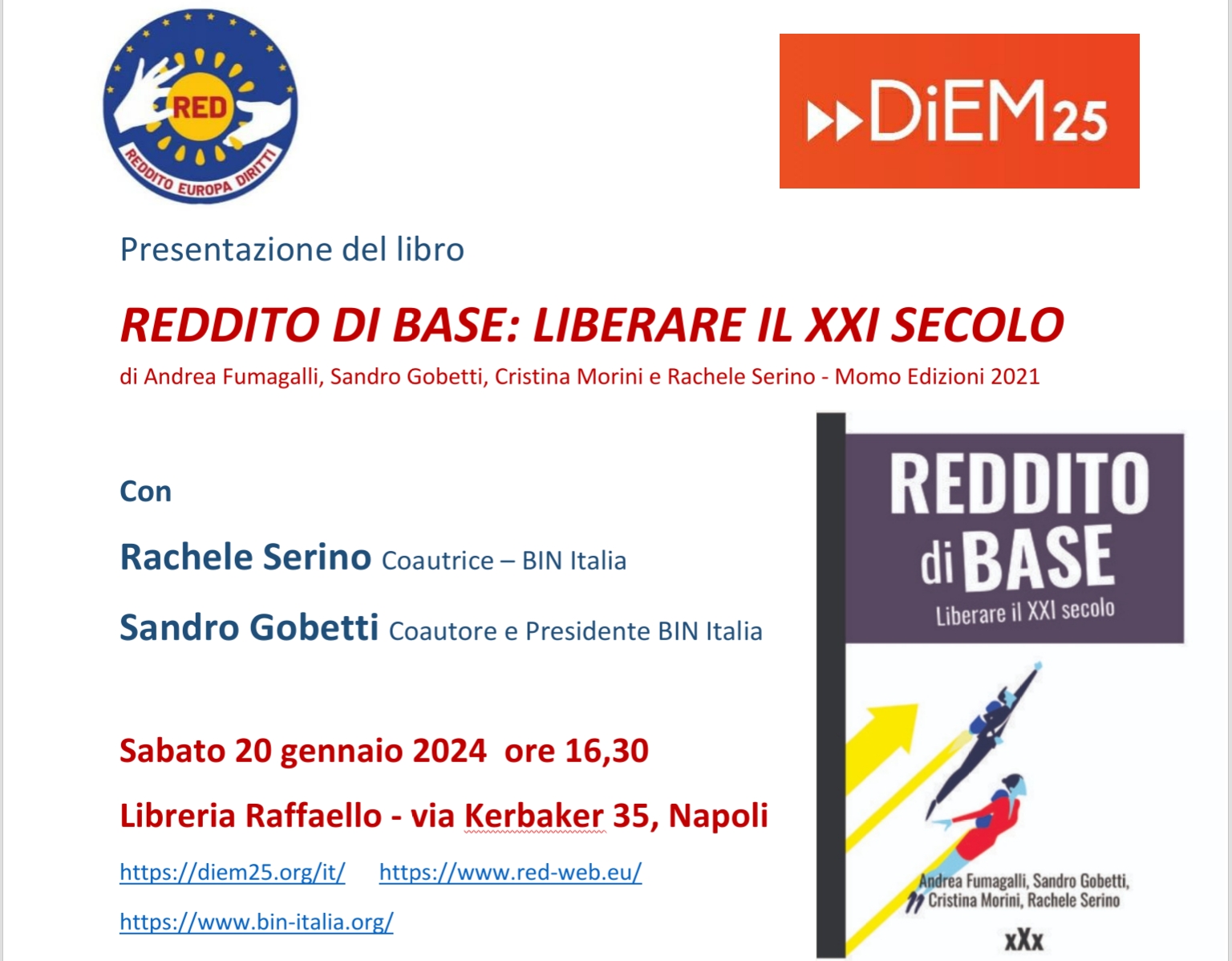 Evento RED – DiEM25 a Napoli 20 gennaio 2024